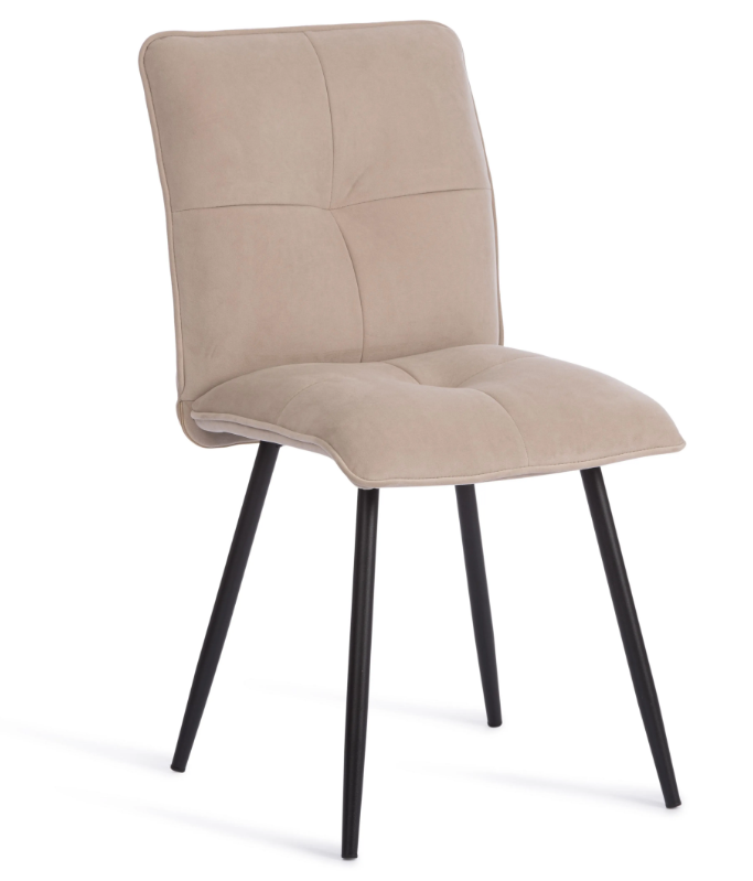 Стул обеденный Sweet [флок , 46х55х88, бежевый/черный, 7]