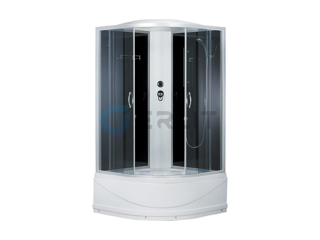 Душевая кабина ERLIT™ ER3510TP-C4 (1000*1000*2150) глубокий поддон, черная стекл. задняя стенка(__)