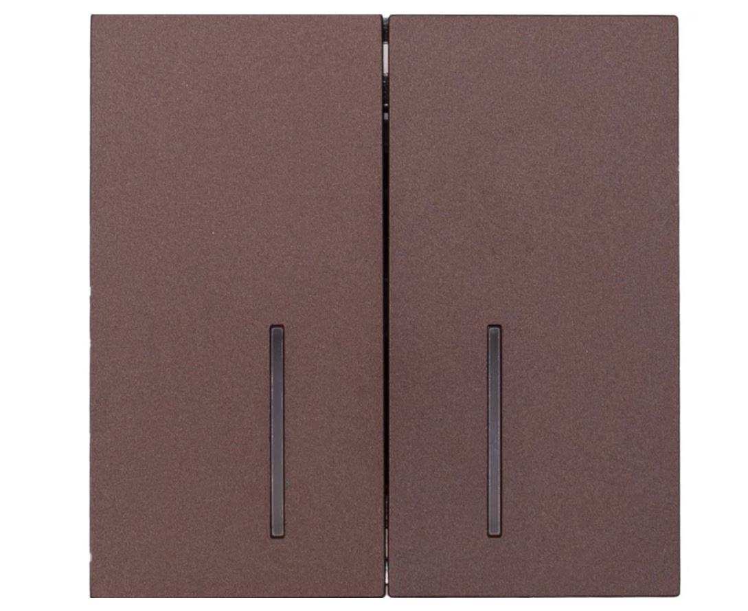 Выключатель 2-ой с подсветкой шоколад безвинтовой зажим/клемма ZIMA (10шт/120шт)