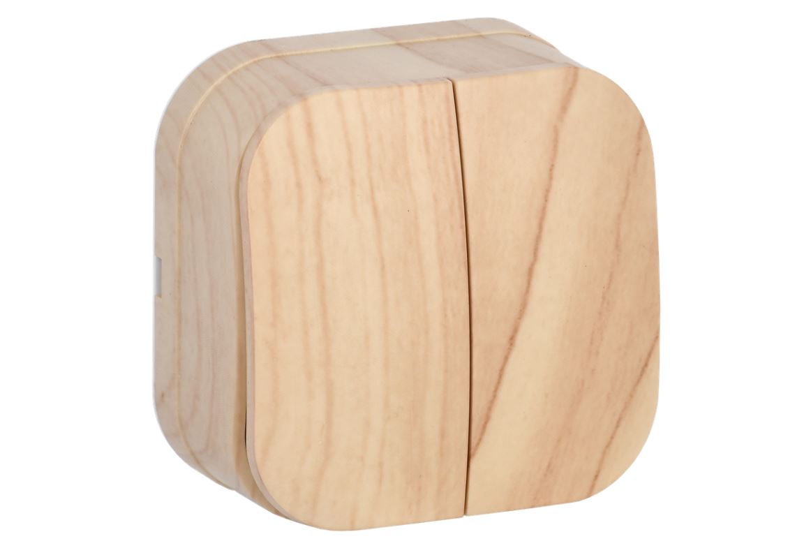 Выключатель 2-кл. ОП GLORY 10А ВС20-2-0-ХС сосна IEK EVH20-K34-10 (36)