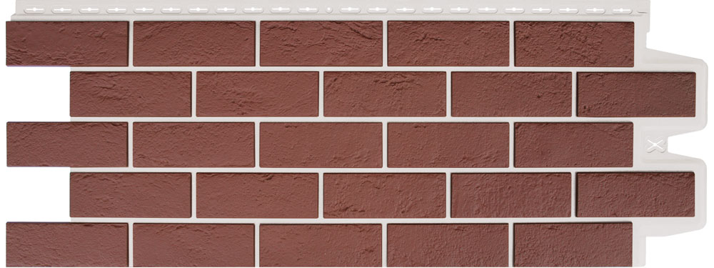 Фасадная панель Grand Line Состаренный кирпич Design Plus корица с белым швом (0,390*0,995) (10)