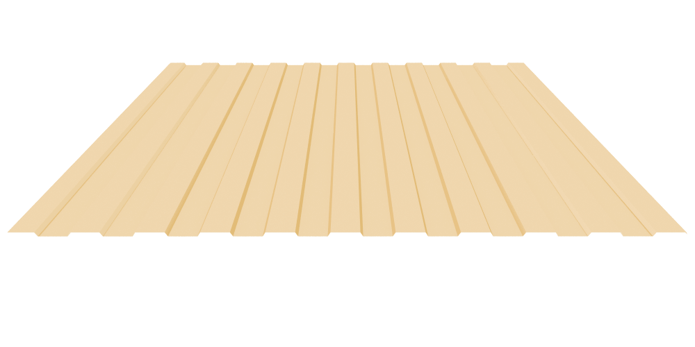 Эконом. Профилированный лист С-8х1200 (ПЭ-01-1014-0.4) 2м слоновая кость (1шт=2,4м2)