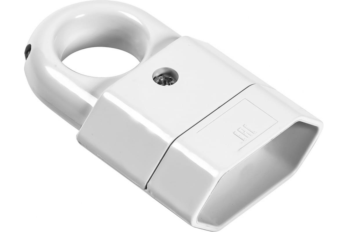 Штепсельное гнездо Smartbuy, под плоскую вилку с кольцом белое 6 А 250В (SBE-2.5-S10-w)