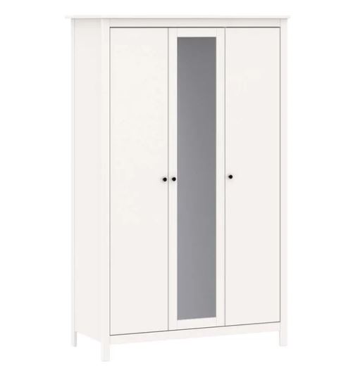 Шкаф САГА шкаф 3 двери с зеркалом белый/ясень												