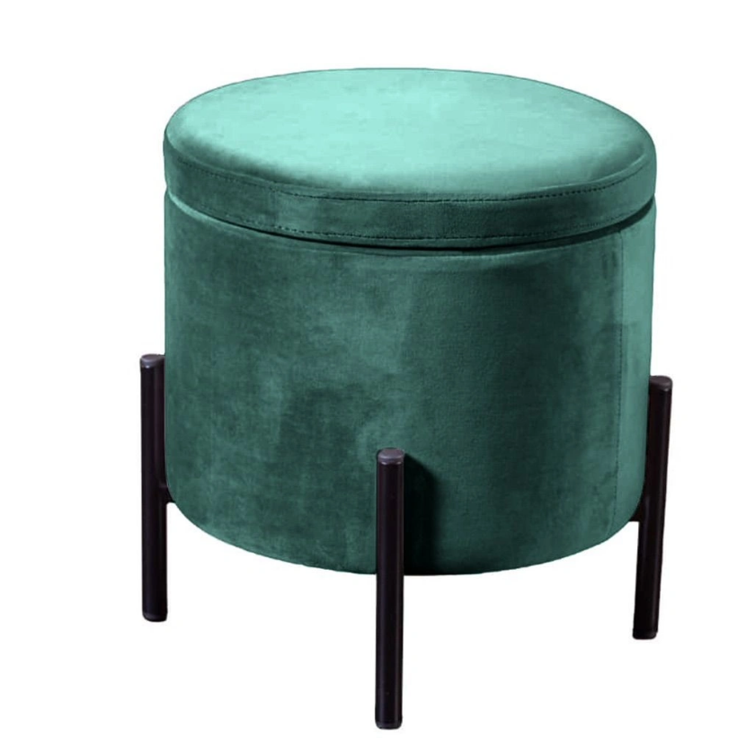 Пуф 1 Grand ,  круглый (Barkhat 19,Barkhat 19,Barkhat 19,3,Опора, цвет черный, матовый)