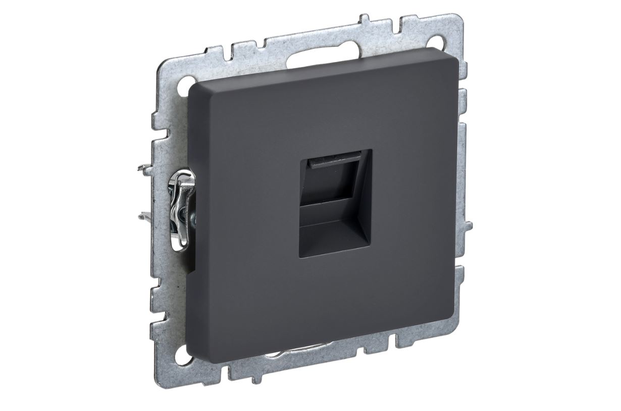 Графит розетка компьютерная RJ45 кат.5E РК10-БрГ