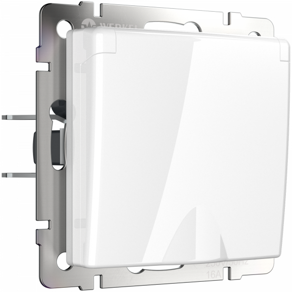 Розетка Белый Скрытой установки с защитными шторками и крышкой 1 мест W1171201 (10)