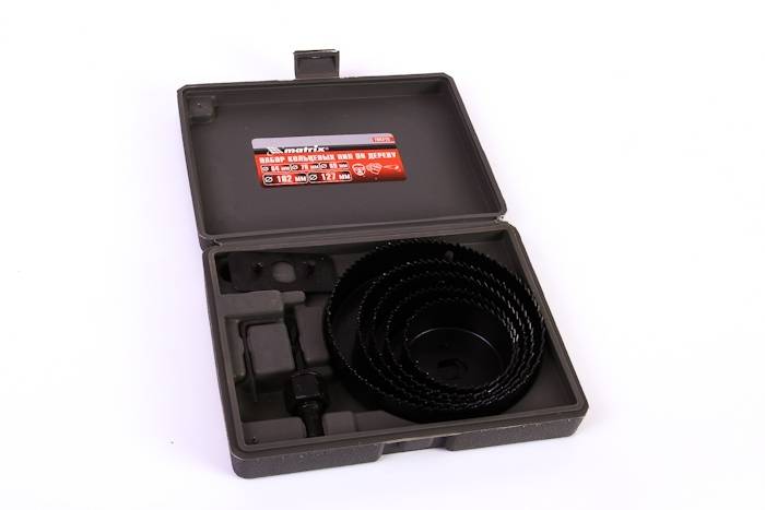 Набор кольцевых пил по дереву, 64-127 мм, 8 предм.// MATRIX (30)