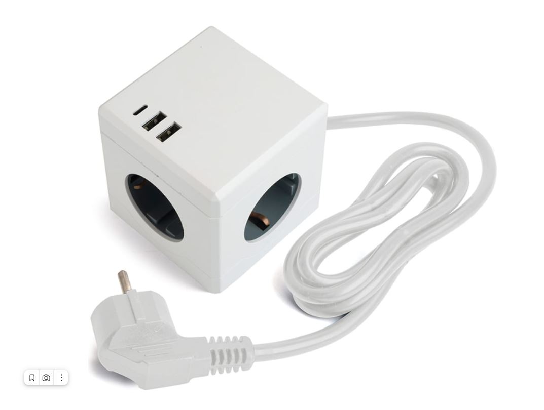 Удлинитель 3-местный c/з , 3x1мм2, 1.5м, серия Comfort, HM10-41-01, белый