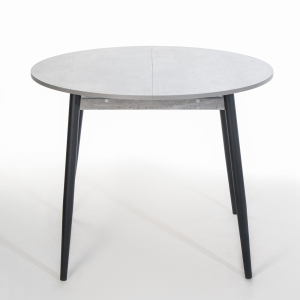 Стол КРУГЛЫЙ ОРИОН (раздвижной) D 950 мм ЛДСП Бетон пайн СВЕТЛЫЙ/ ноги металл ЧЕРНЫЙ