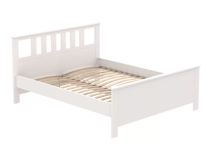 Кровать двойная САГА  160х200 белая/ясень           