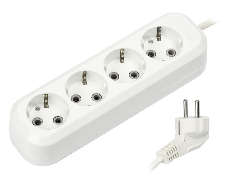 Удлинитель 4 гнезда 3 метра 16А/3,5кВт с заземлением ПВС 3х1,0 Smartbuy (40)