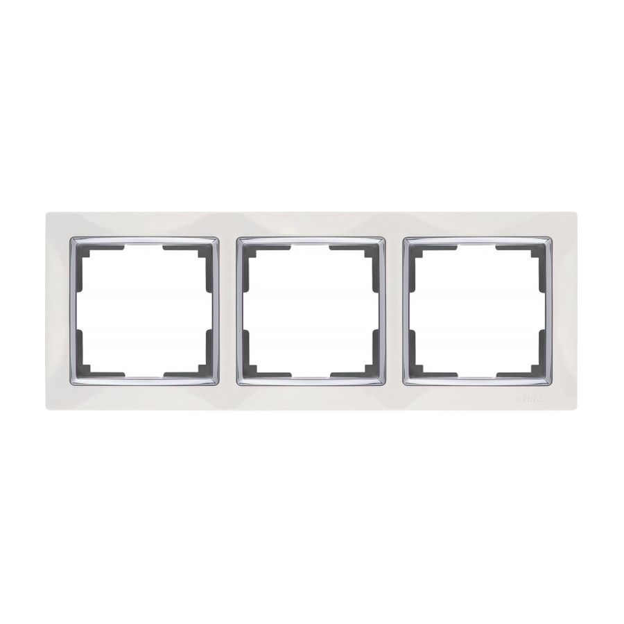 Рамка Snabb Белый/Хром  3-х местная Werkel W0031901 (10)