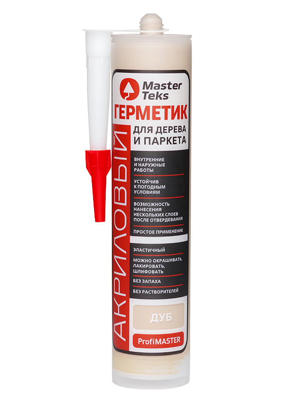 Герметик акриловый MasterTeks ProfiMaster для дерева и паркета 290 мл дуб (12)