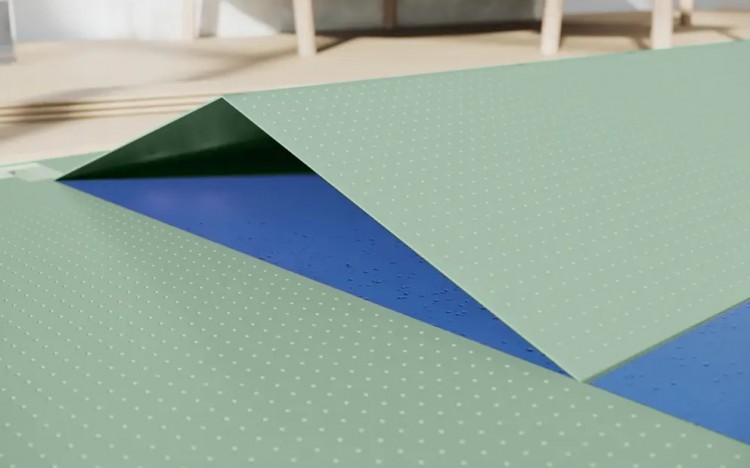 Подложка-Гармошка 1050*500*1,5mm (Перф-ая) под SPC, WPC, LVT зеленая (пачка 10,5кв.м) (кор. 126м2)