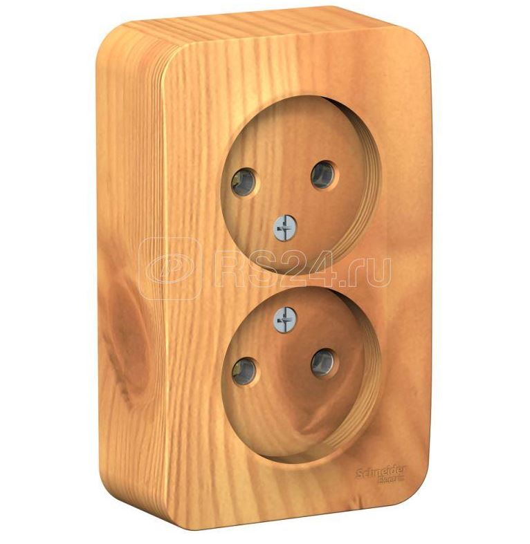 Ясень розетка 2-м ОП Blanca 16А IP20 250В без заземл. без защ. шторок с изолир. пластиной (8)