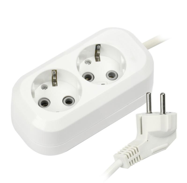 Удлинитель Smartbuy, 2 гнезда 3 метра 16А/3,5кВт с заземлением ПВС 3х1,0  (40)