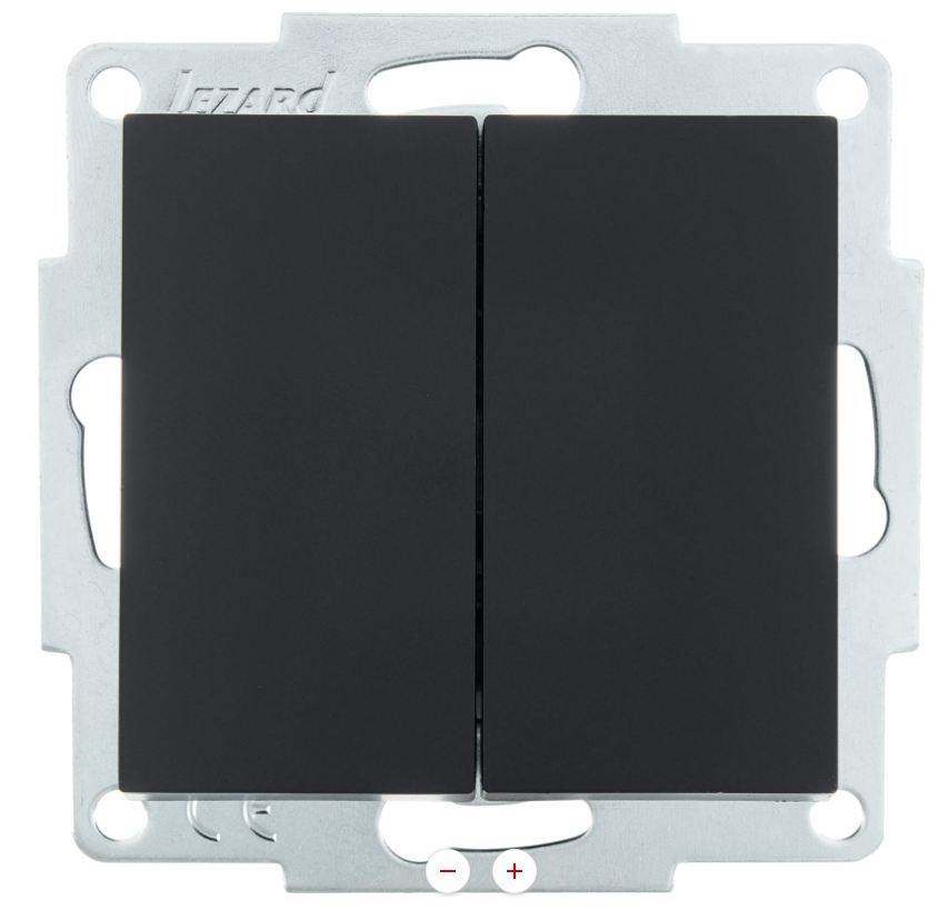 Чёрный бархат выключатель 2-х клав 742-4288-101 VESNA (10шт)