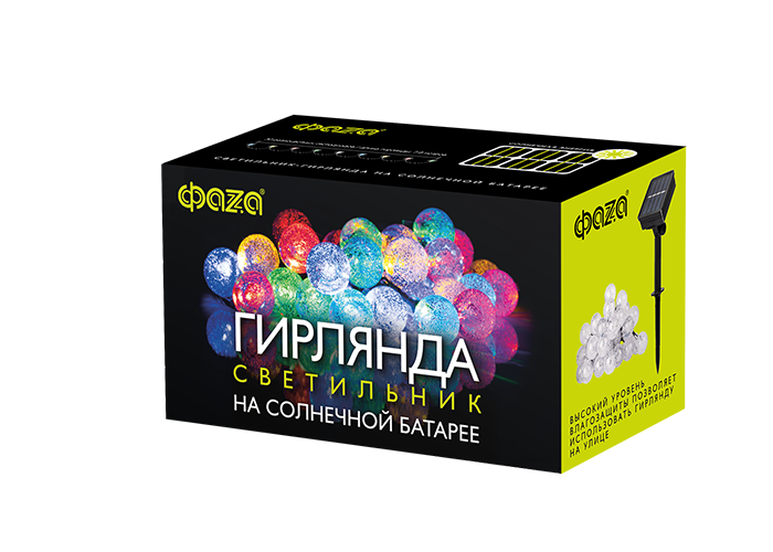 Светильник солнечный ФАZА SLR-G05-30M гирлянда, шарики, мультицв(_10_)