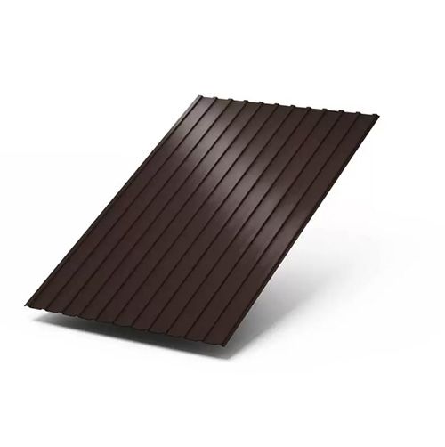 Эконом. Профилированный лист С-10х1100/1138 (ПЭ-01-8017-0,4) 6м шок-корич(1 шт= 6,828м2)