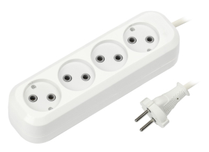 Удлинитель 4 гнезда 2 метра 10А/2,2кВт без заземления ПВС 2х1,0 Smartbuy (50)