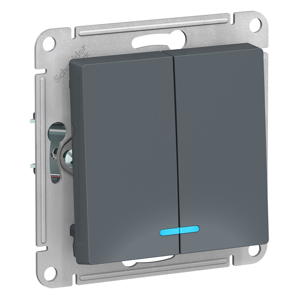 Грифель выключатель 2-кл. AtlasDesign 10А IP20 (сх. 5а) 10AX с подсветкой механизм SE ATN000753 (10)