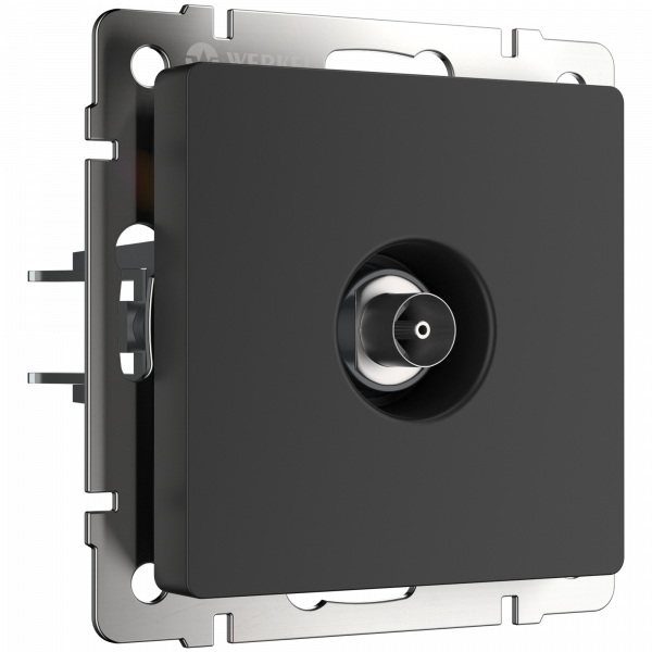 Розетка Черный матовый Скрытой установки 1 местная TV оконечная W1183008 Werkel