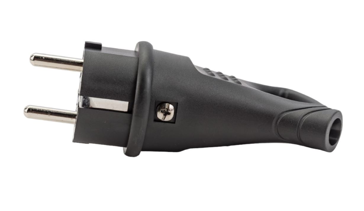 Вилка Smartbuy, угловая с кольцом каучуковая 230В, 2P+PE, 16A, IP44 (SBE-16-P08-R)