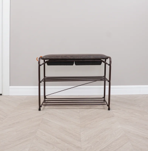 Подставка для обуви "Альфа 23" с сиденьем и ящиком (Коричневый)