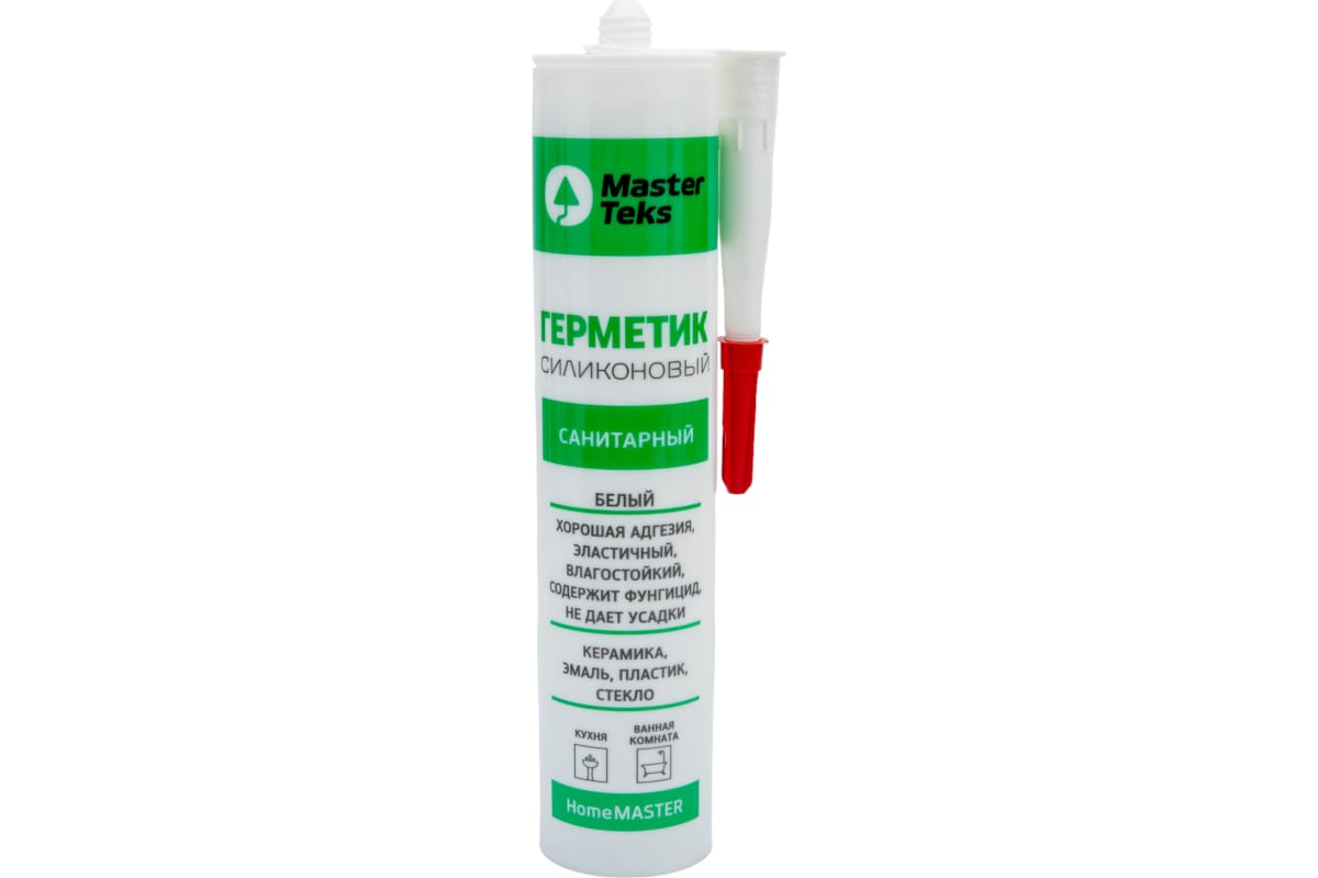 Герметик силиконовый MasterTeks HomeMaster cанитарный 260 мл белый (12)