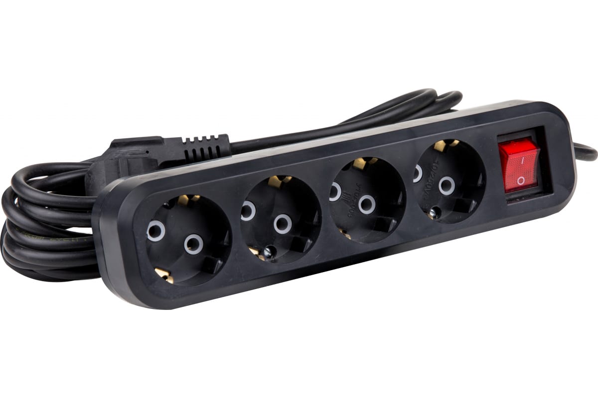 Удлинитель бытовой Атлант ПВС 3х0,75 ГОСТ 3500Вт 4 гнезда 5м с выключателем