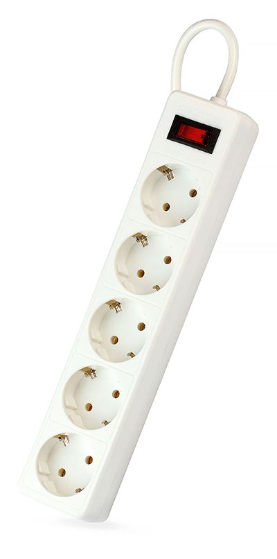 Сетевой фильтр 5 гнезд 5,0 м 10А 200 Вт белый Smartbuy(35)