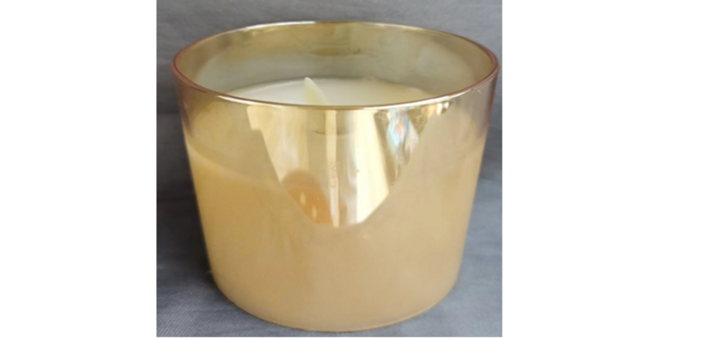 Свеча золото7,5*12,5 см батарейки 3 ААА