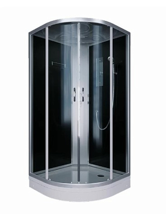 Душевая кабина ERLIT™ ER3510P-C4 (1000*1000*2150) черная стекл. задняя стенка(__)