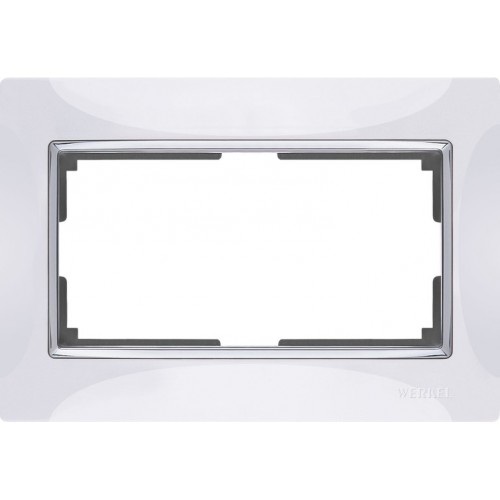 Рамка Snabb Белый/Хром для двойной розетки  Werkel W0081901 (10)