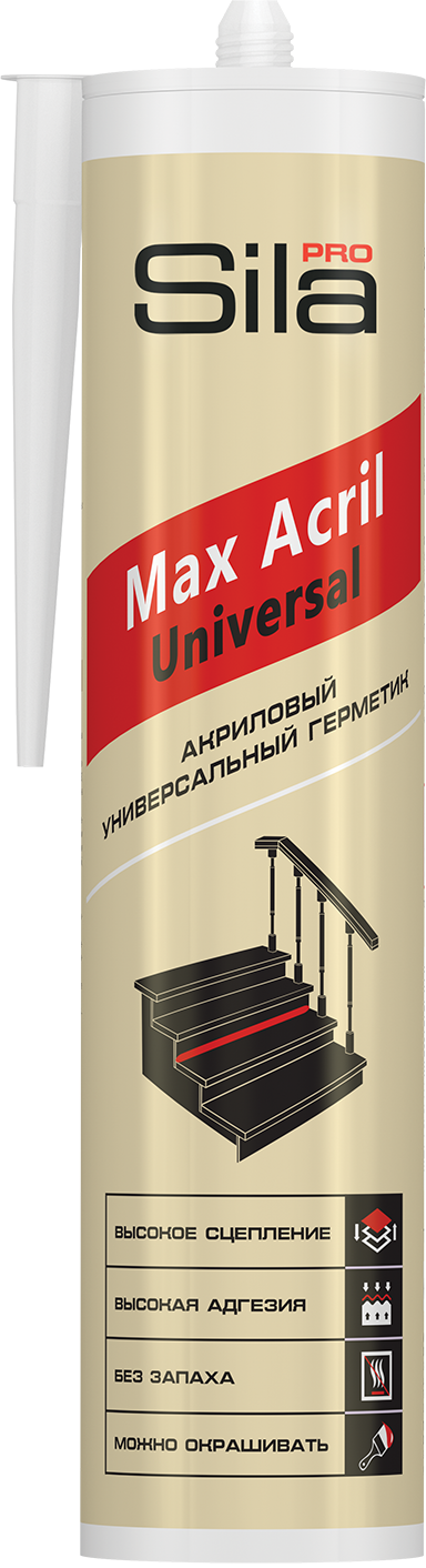 Герметик акрил универ. Sila PRO Max Acril Universal, белый, 290 мл, Россия (12)