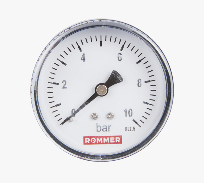 Манометр ROMMER аксиальный. Корпус Dn 50 мм 1/4 , 0...10 бар, кл.2.5 (100)