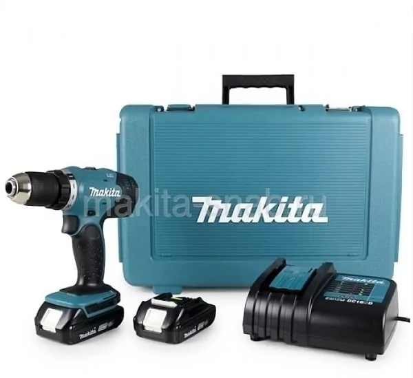 Дрель акк. Makita 18В, 42 Нм, 1.5 Ач, Li-Ion, 0-400/0-1300 об.мин, з/у, кейс