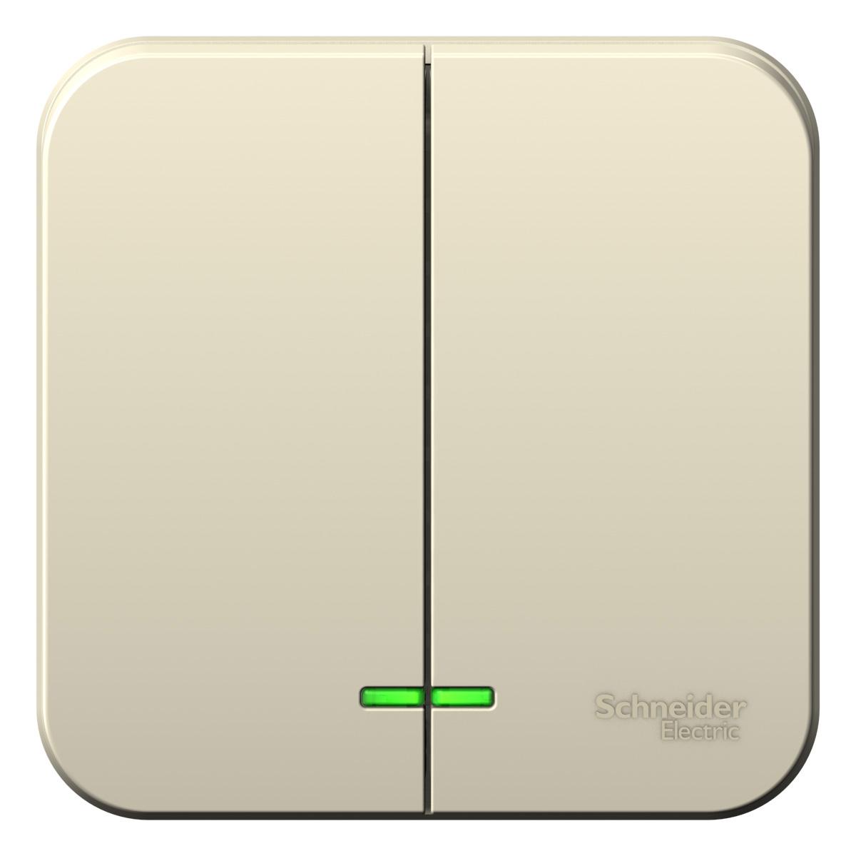 Молочный выключатель ОУ 2-кл. изол. пласт. с подсветкой  BLANCA  (15)