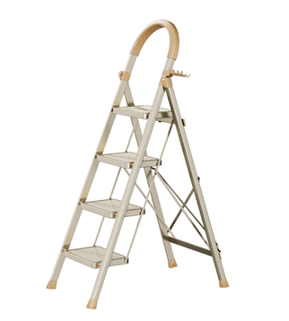 Стремянка "Горизонт" стальная бежевая, 6-ступенчатая, ширина ступени 20 см (1)