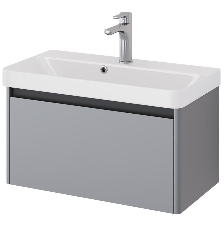 Тумба Dreja Luxury 70 подвесная 1 ящ.+ ум. Luxury 70 (серый)