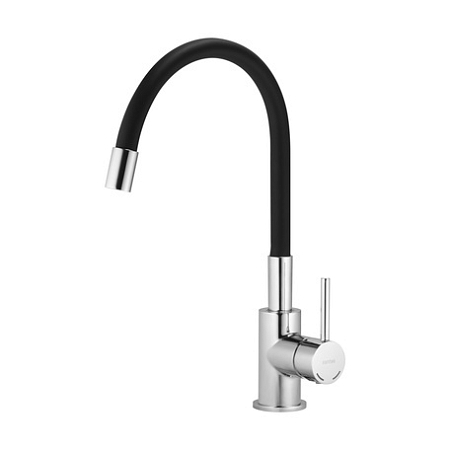 Смеситель для кухни Santek Тесио, гибкий излив, черный-хром (5)