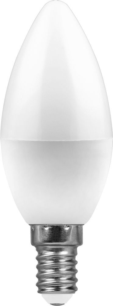 Лампа светодиодная 7Вт 6500К Е14 Свеча матовая Feron(10/100)