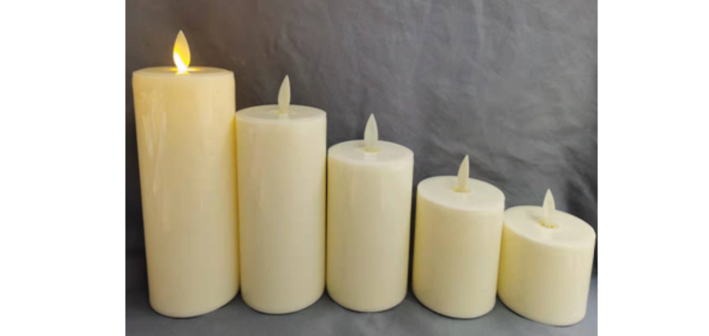 Свеча прозрачная 7*12,5 см батарейки 3 ААА (1)