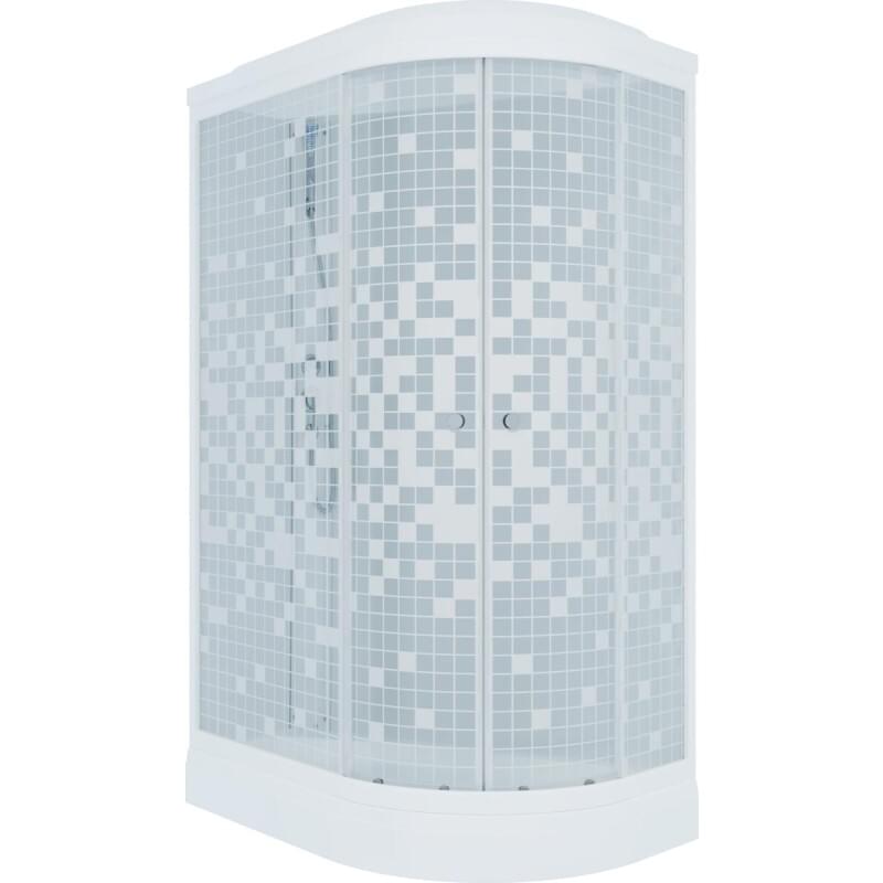 Душевая кабина "Коралл 120*80 А" лев., 1/4 круга, низ. подд., Белый, Мозаика, ДН4 (7 мест)(_1_)