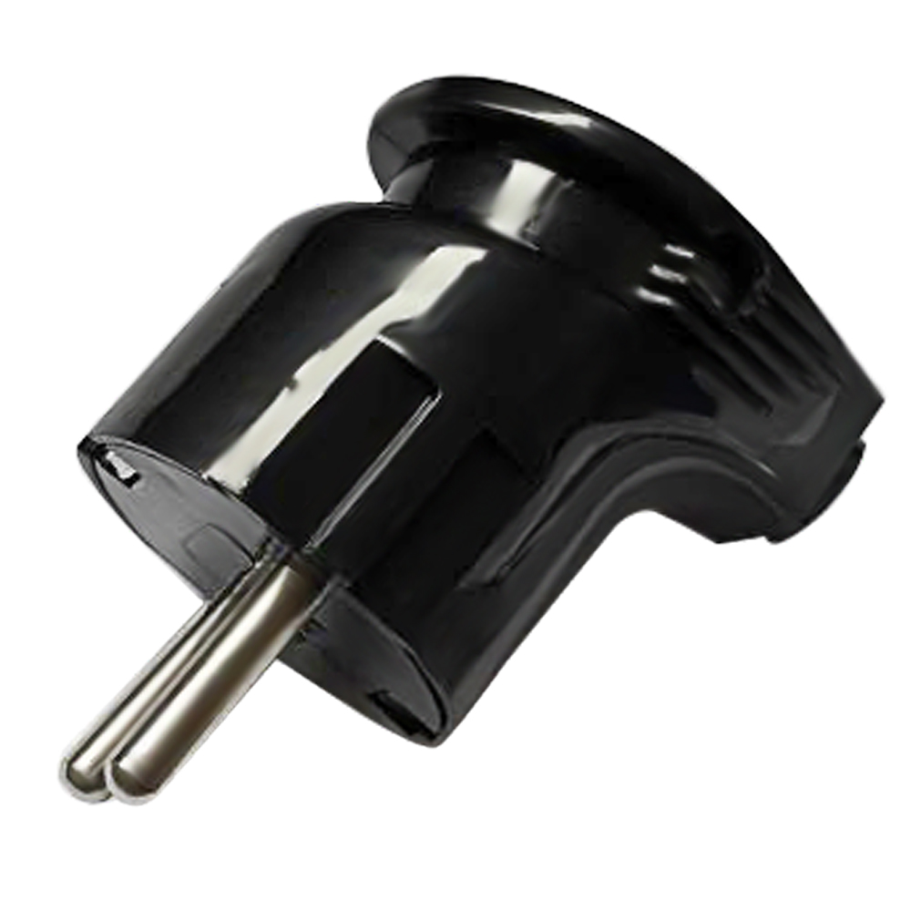 Вилка угловая с/з, 250В, 16A, PPG16-46-202, черный 