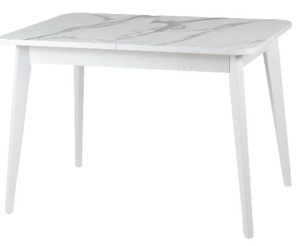 Стол Бриз-2 1100(390)*740 0453 SH Белый мрамор, подстолье белый***
