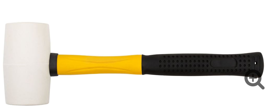 Киянка резиновая 50мм, 340гр белая фибер ручка ДБ (10)