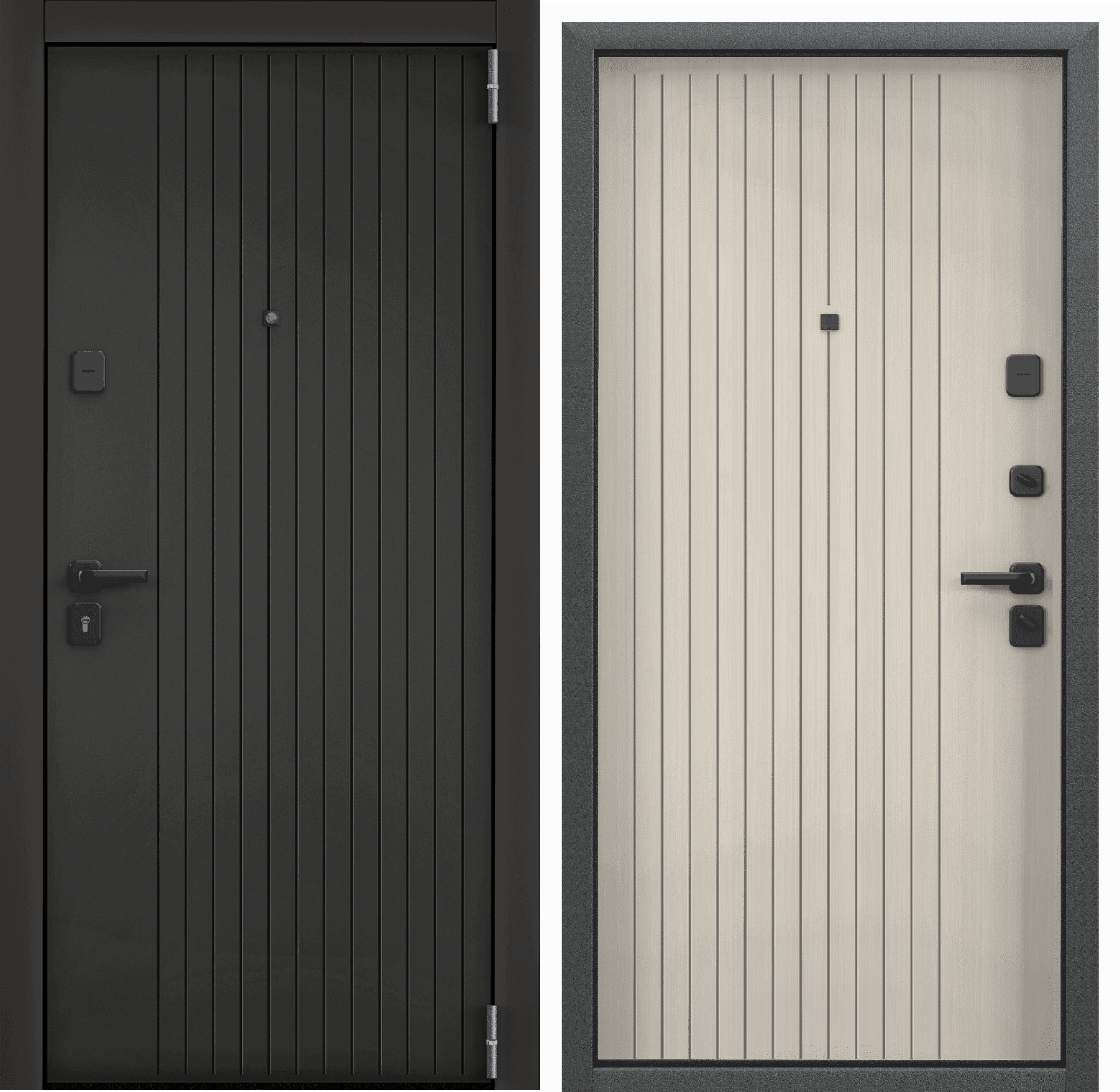 Дверь метал S. OMEGA PRO РР Черн шелк OP-L1 Черн шагрень/Бьянко 950 R