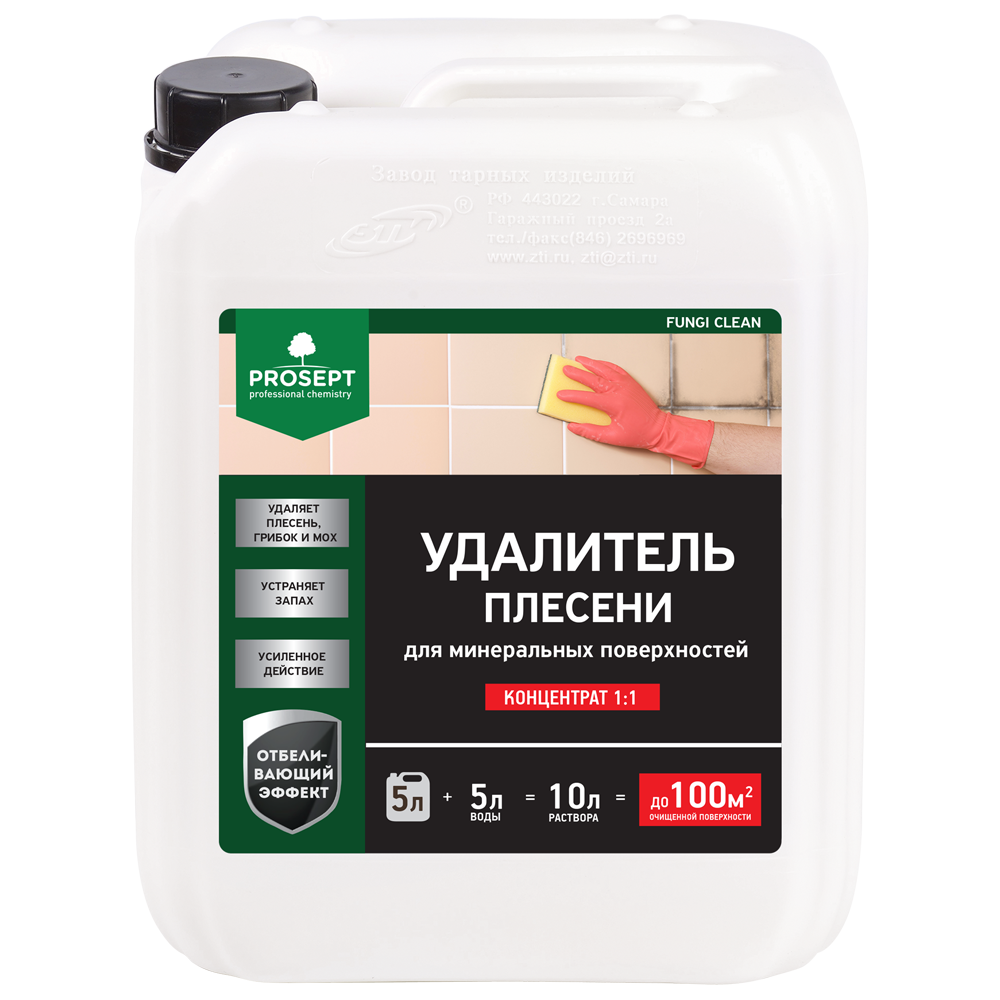 Удалитель плесени с минеральных поверхностей 1:1 5л PROSEPT FUNGI CLEAN(4)  – купить в Чите: цена, характеристики, фото, доставка